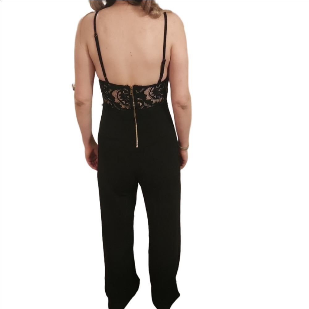 Chic Black Lace Jumpsuit - Picture 3 of 7